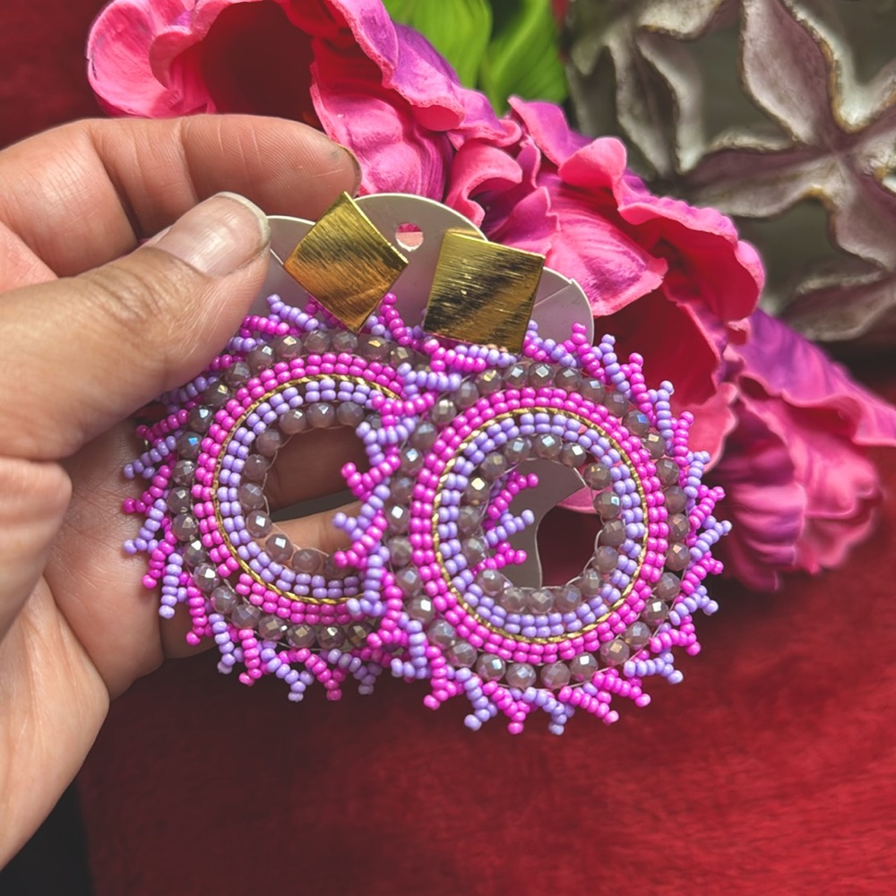 Handmade Sead Bead Statement earrings